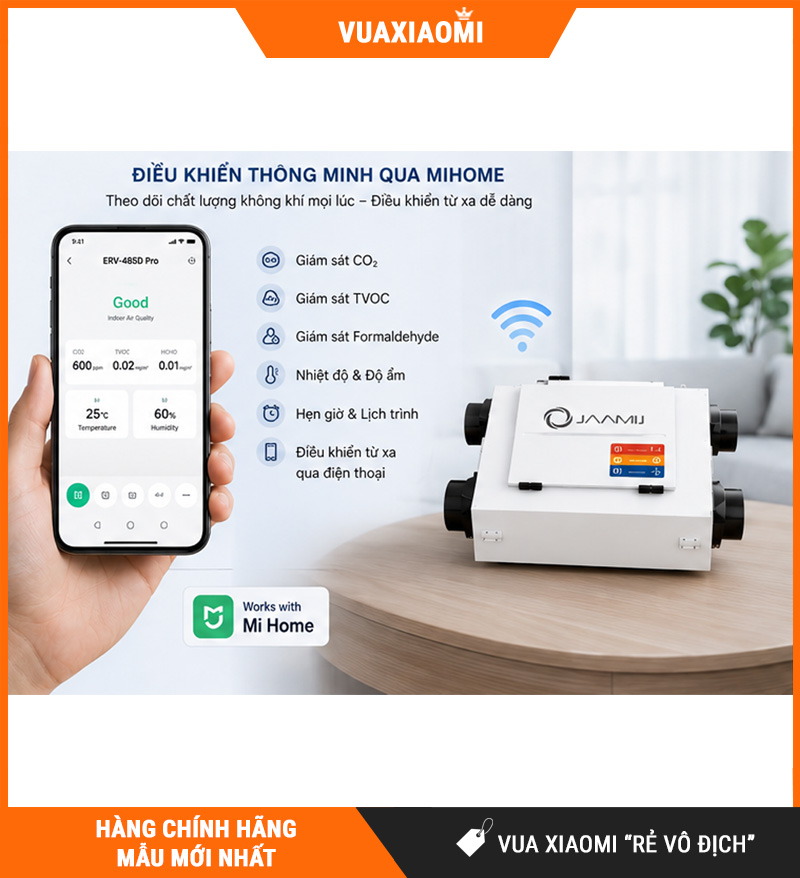 Máy Cấp Khí Tươi 2 Chiều JaamiJ ERV-250D Pro