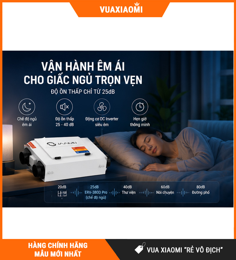 Máy Cấp Khí Tươi 2 Chiều JaamiJ ERV-380D Pro