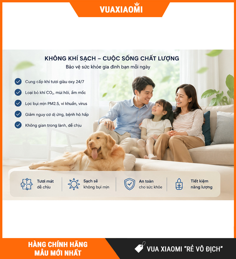 Máy Cấp Khí Tươi 2 Chiều JaamiJ ERV-485D Pro