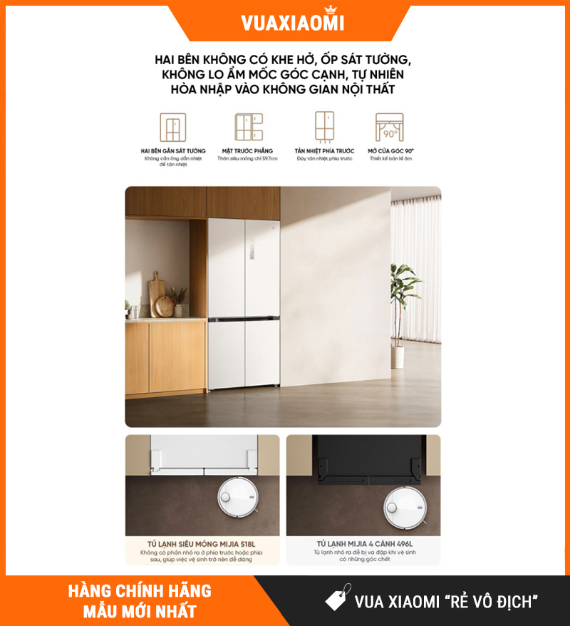 Tủ Lạnh Xiaomi Mijia 518 lít Thiết Kế Âm Tường